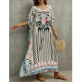 thumbnail image 3 of Bsubseach Print Kaftan V Neck Swim Cover Up for Women Summer Beach Maxi Dresses, 3 of 6