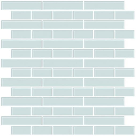 InHome NH2361 Sea Glass Peel & Stick Backsplash Tiles - Blue