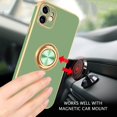 thumbnail image 3 of iPhone 12 Mini Case, Electroplated iPhone 12 Mini Phone Case with 360° Ring Holder Kickstand Soft TPU Car Mount Supported Shockproof Protective Plating iPhone 12 Mini Case Cover, Green, 3 of 16