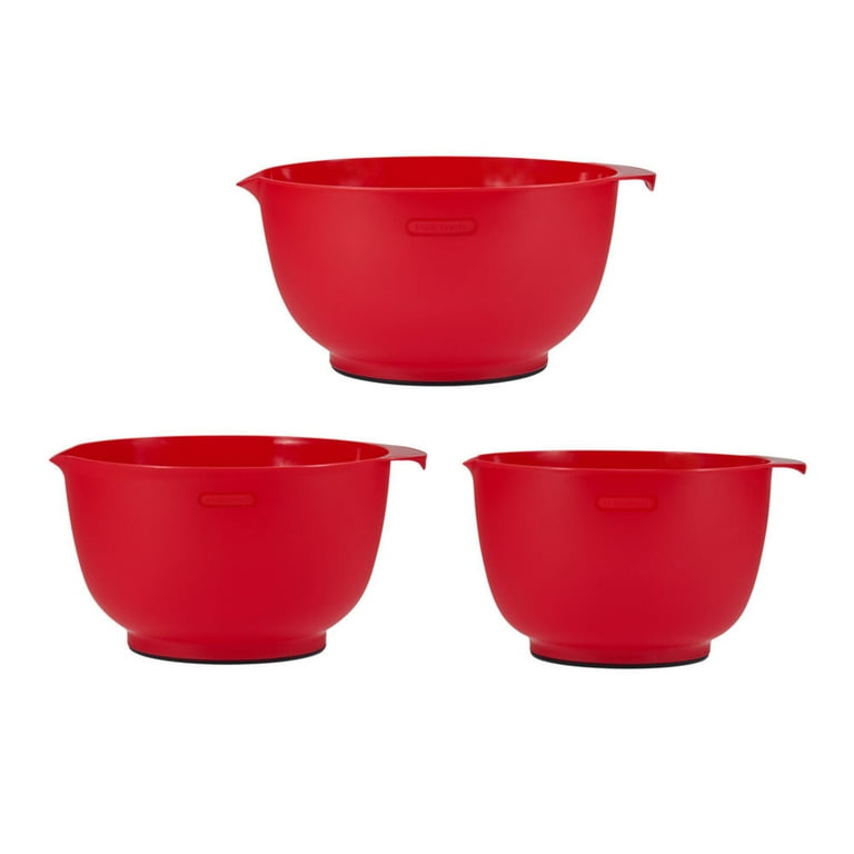 Farberware Classic Ciotole di plastica per impastare, rosso, set