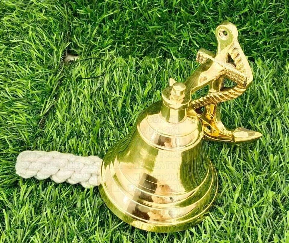 Brass Anchor Ship Bell 4" Maritime Door Vintage Hanging Wall Decor Bell For Gift