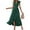 Green, variant on Sakmal Maxi Casual Summer Dresses for Women Brown V-Neck Solid Asymmetrical Short Sleeve Opening Ruffle A-Line Dress