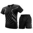 thumbnail image 2 of Men’s Athletic Quick Dry Short Sleeve T-Shirt and Shorts Set Lightweight Breathable Sportswear for Fitness Running Training Gym Workout, 2 of 10