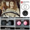 thumbnail image 7 of eing Car Coasters PVC Travel Bling Auto Cup Holder Insert Coaster Anti Slip 2pcs Crystal Vehicle Interior Accessories Cup Mats (2.75" Diameter) + 2Pcs Auto Start Decor,Pink, 7 of 7
