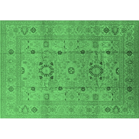Ahgly Company Indoor Rectangle Oriental Emerald Green Traditional Area Rugs, 3' x 5'