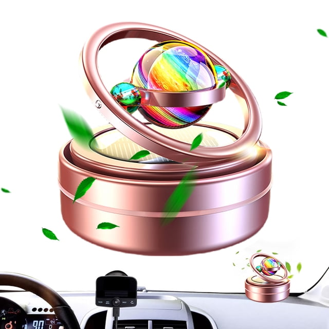 Fragancia coche giratoria solar original con suspensión doble anillo fragancia coche giratoria - (interstellar - rosa + 6 tabletas colonia)