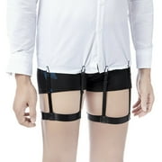Mens Shirt Stays Adjustable Elastic Garter Straps Non-slip Clamps