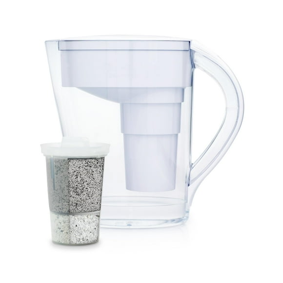 Santevia MINA Alkaline Water Filter Pitcher | Water Filtration System | Fluoride, Chlorine & Lead Filter | Water Purifier | Home Water Filtration Pitcher | 9-Cup at Home Water Filter |