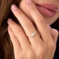 thumbnail image 4 of Lab Grown Marquise Cut Diamond Wedding Ring Bypass 14k Yellow Gold Plated, 4 of 5