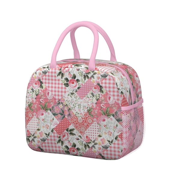 Obrewu Pioneer Flower Lunch Bag for Adult, Insulated, Leakproof, Oxford Cloth