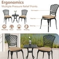 thumbnail image 5 of Homefun Outdoor Bistro Set 3pc - Cast Aluminum Table & Chairs w/Weatherproof Cushions, Rust-Resistant Patio Furniture for Small Spaces, 5 of 8
