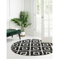 thumbnail image 3 of Rugs.com Athena Shag Collection Rug – 5' 3 Round Black And White Shag Rug Perfect For Kitchens, Dining Rooms, 3 of 9