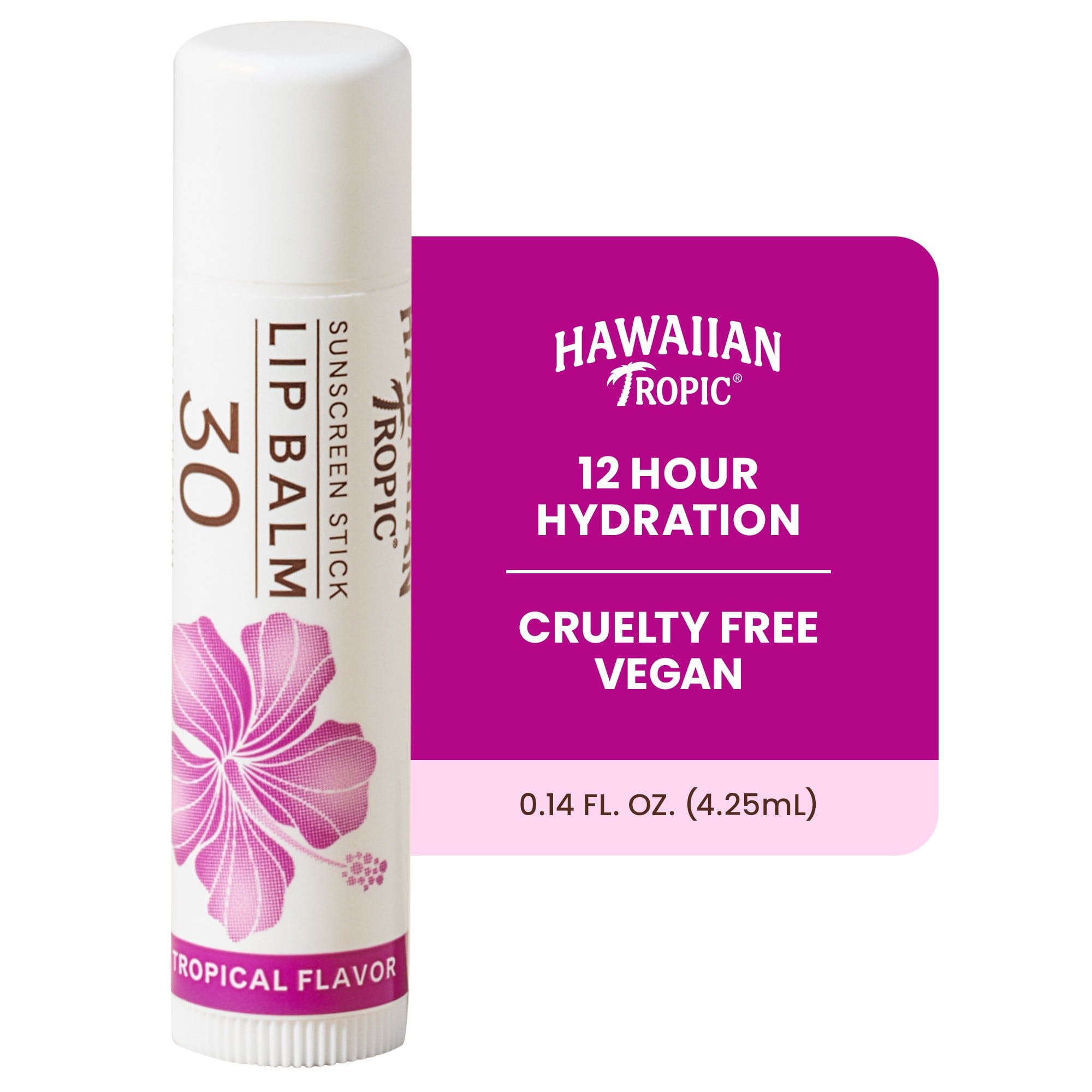 (6 pack) Hawaiian Tropic Tropical Lip Balm SPF 30, 0.14oz