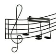 thumbnail image 4 of DecMode Traditional Black Metal Wall Décor, 49"W x 21"H Features Music Staff with G Clef and Musical Notes Design, 4 of 13