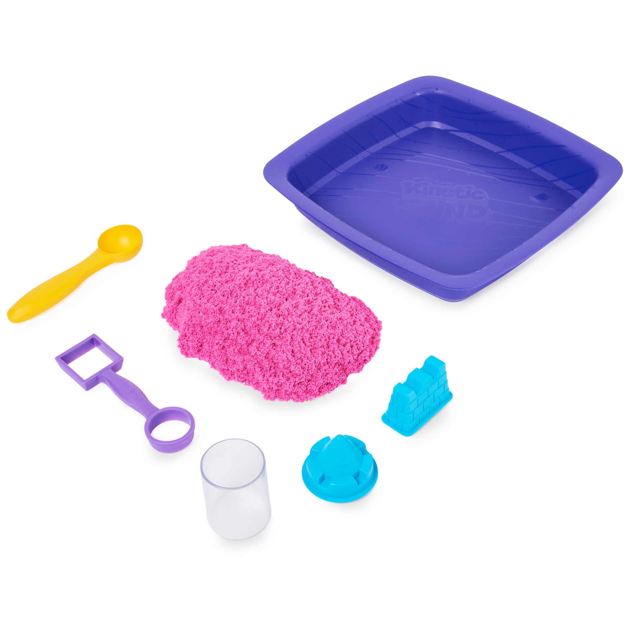 Kinetic Sand Sparkle Sandcastle Set w/ 1lb Pink Shimmer Kinetic Sand