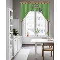 thumbnail image 4 of Golf Club Car Kitchen Curtains Swag Valance for Windows/Bathroom/Cafe, Green Grassland Wooden Grain Plaid Pattern Rod Pocket Drape Panel Swag Curtains Valance for Bedroom/Living Room 56"x36", 4 of 6