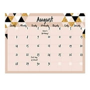 Dry Erase Whiteboard Monthly Calendar | Removeable and Restickable Adhesive Decal | Fine-Tip Magnetic Marker Included | 9" x 12" (Rose & Gold)