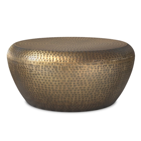 Simpli Home Preston 36-inch-Wide Modern Industrial Coffee Table in Antique Gold Iron, Assembled