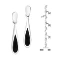 thumbnail image 5 of AeraVida Elegantly Long Sterling Silver Teardrop w/ Inlaid Black Onyx Dangle Earrings | Luxurious Dangle Earrings for Evening | Prom Accessories for Women | Black Onyx Earrings, 5 of 5