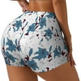 thumbnail image 2 of Sigee Lilies Flowers Print Women's High Waist Workout Shorts - Squat Proof, Tummy Control, Yoga and Gym Activewear-XX-Large, 2 of 9