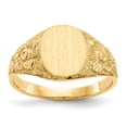 thumbnail image 1 of Solid 14k Yellow Gold 10.0x8mm Open Back Engravable Monogram Signet Ring Band Size 7, 1 of 6