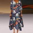 thumbnail image 2 of Dress for Women,Casual Dress for Women,Womens Casual Halloween Print Loose Button Hem Irregular V-Neck Dress,Halloween Dress for Women,Sexy Summer Dress for Women, 2 of 5