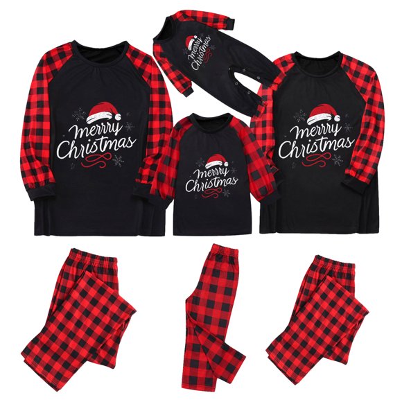 Curenmufel Family Christmas Pajamas for Kids Family Christmas Pajamas Matching Sets Womens Mens Kids Pjs Long Sleeve Sleepwear Holiday Lounge Sets (Red,XXXL)