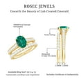 thumbnail image 3 of Rosec Jewels Certified Lab Grown Emerald Bridal Ring Set for Women - Oval Engagement Ring with Wedding Band - AAAA Quality, 14K Yellow Gold, US 3.50, 3 of 4