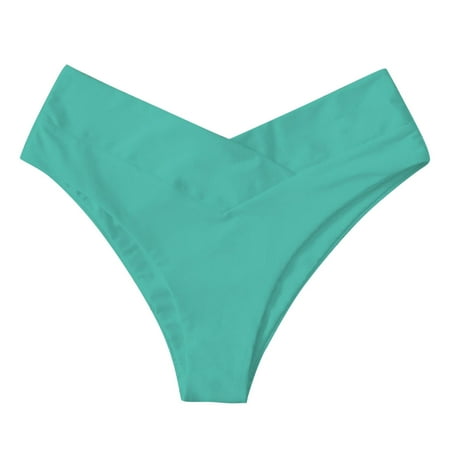 WERYOUNG Women Vintage Bikini Bottom Swimwear Briefs Beachwear Bikini Bottom Side Tie Thong Bathing Swimbottom Summer Tropical Brazilian Vacation Comfort Mint Green S