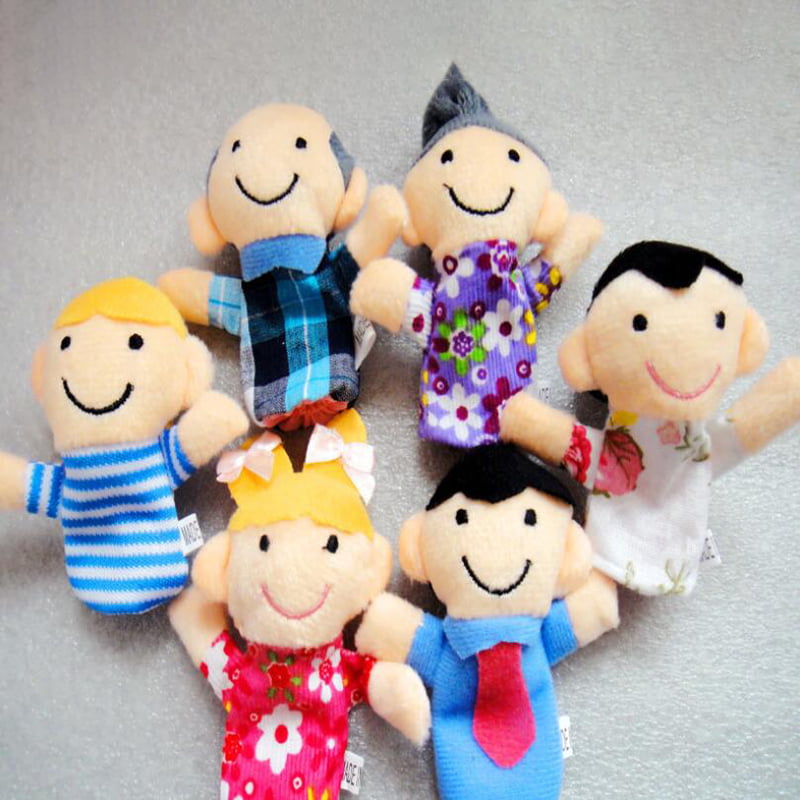 6 Pcs/Pack Adorable Finger Puppets Family Reunions Harmony Cloth Doll Baby Toys 