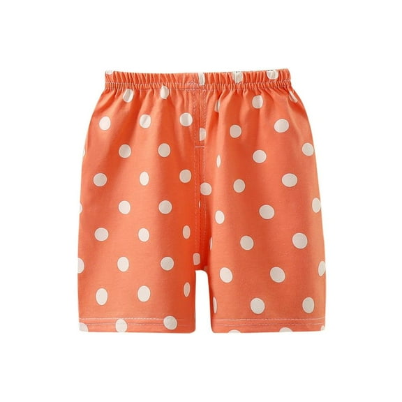 Bxsruta Toddler Girl Shorts, Children's Solid Color Girls' Shorts Sports Pants Casual Home Shorts, Orange 4 Years