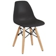 thumbnail image 7 of 2xhome - Set of 2 Kids Chairs Toddler Size Plastic Dining Room or Craft Chairs with Natural Wooden Legs, Black, 7 of 7