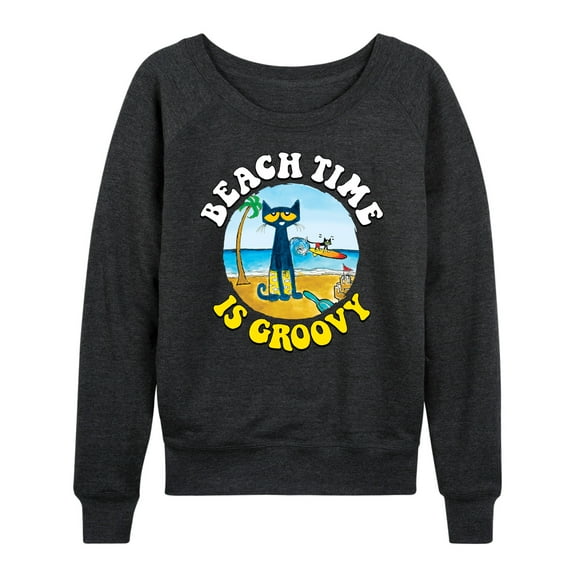 Pete The Cat - Beach Time Is Groovy - Women's Lightweight French Terry Long Sleeve Shirt