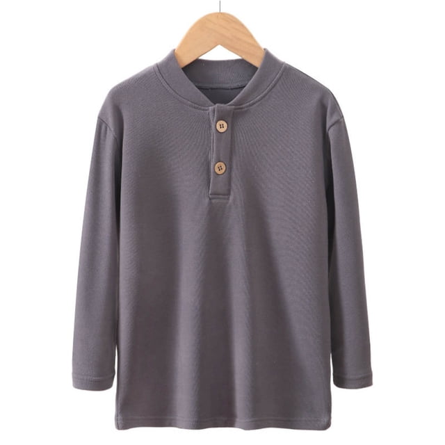 YUNAFFT Chemise à Manches Longues Unie pour Enfants 3-17 Ans Unisexe Basique Col Rond Style Décontracté Polyvalent
