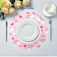 thumbnail image 5 of Cute Flower and Rainbow Round Placemats Washable Placemats Non-Slip Heat-Resistant Table Place Mats for Dining Kitchen Holiday Party Table 15.4"-4PCS Home Decor, 5 of 7