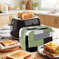 thumbnail image 3 of Sage Green Grey Geometric Toaster Cover 2 Slice, Modern Black White Abstract Art Dustproof Bakeware Oven Protector with Top Hook, Waterproof Small Kitchen Appliance Toasters Dust Cover, 12"x7.5"x8", 3 of 9