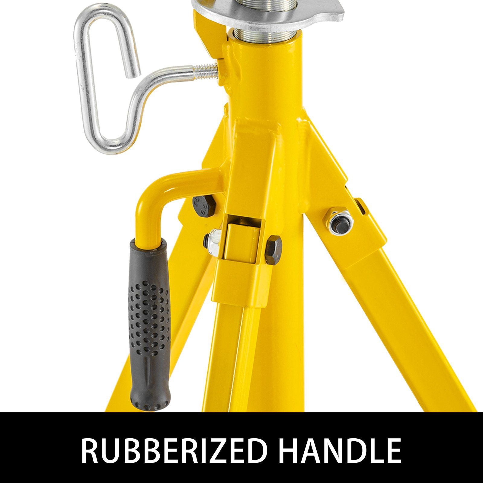 HCY 0.5-12 inch Roller Pipe Stand Adjustable Height 32"-55" Pipe 2500Lb Capacity Jack Stands Folding Portable High Folding Pipe Stand with Roller Head Fold A Trailer Jacks