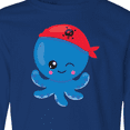 thumbnail image 4 of Inktastic Pirate Octopus, Blue Octopus With Red Pirate Hat Long Sleeve Youth T-Shirt, 4 of 5