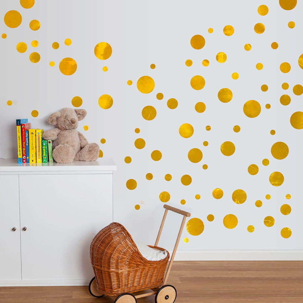 Juslike Gold Wall Decal Dots Posh Dots Metallic Gold Circle Stickers