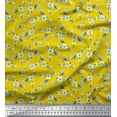 thumbnail image 2 of Soimoi Moss Georgette Fabric Leaves & Magnolia Floral Decor Fabric Printed Yard 42 Inch Wide, 2 of 3