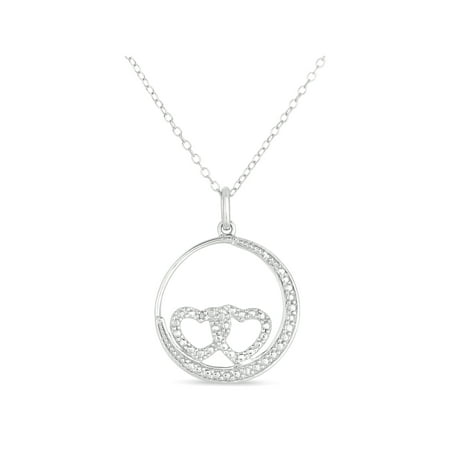 Diamond Accent Sterling Silver Heart Pendant, 18"