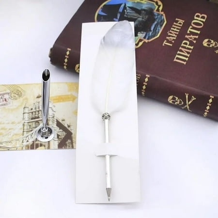 Wedding Decor Black Novelty Stationery Smooth Ballpoint Pens Signature Feather Pen Writing Tool H