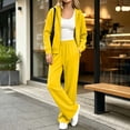 thumbnail image 6 of vdgthytj Sweatsuits Women 2 Piece Outfit Full Zip Long Sleeve Hooded Jackets Drawstring Straight Leg Pants Fall Casual Athletic Sets(X-Large,Yellow), 6 of 7