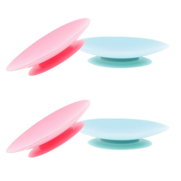 Luxshiny 4-Piece Anti- Plate Set with Assorted Color Cups for Toddler Tableware Use