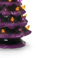 thumbnail image 2 of Milltown Merchants Purple and Black Halloween Ceramic Lighted Christmas Tree, 2 of 6
