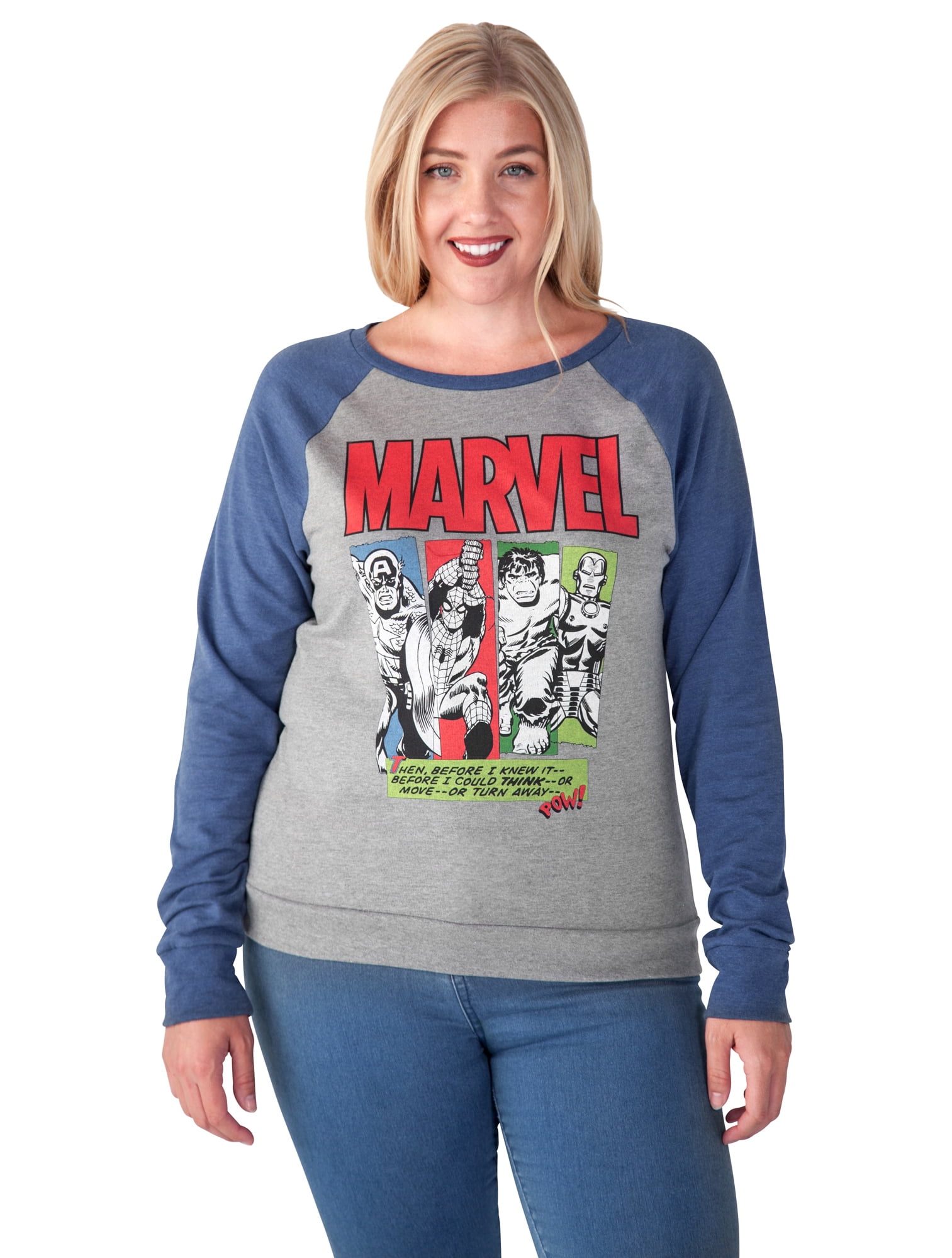 Juniors Marvel Plus Size Long Sleeve 