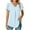 Light Blue, variant on Admvng Short Sleeve Shirts For Women Casual V-Neck Short Sleeve Cute Solid Summer Loose Blouses Tops S-2XL