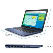 HP 14 PC Laptop, Intel Celeron N4000, 4GB RAM, 64GB HD, Windows 10S with 1 year Office 365, Blue, 14-cb171wm