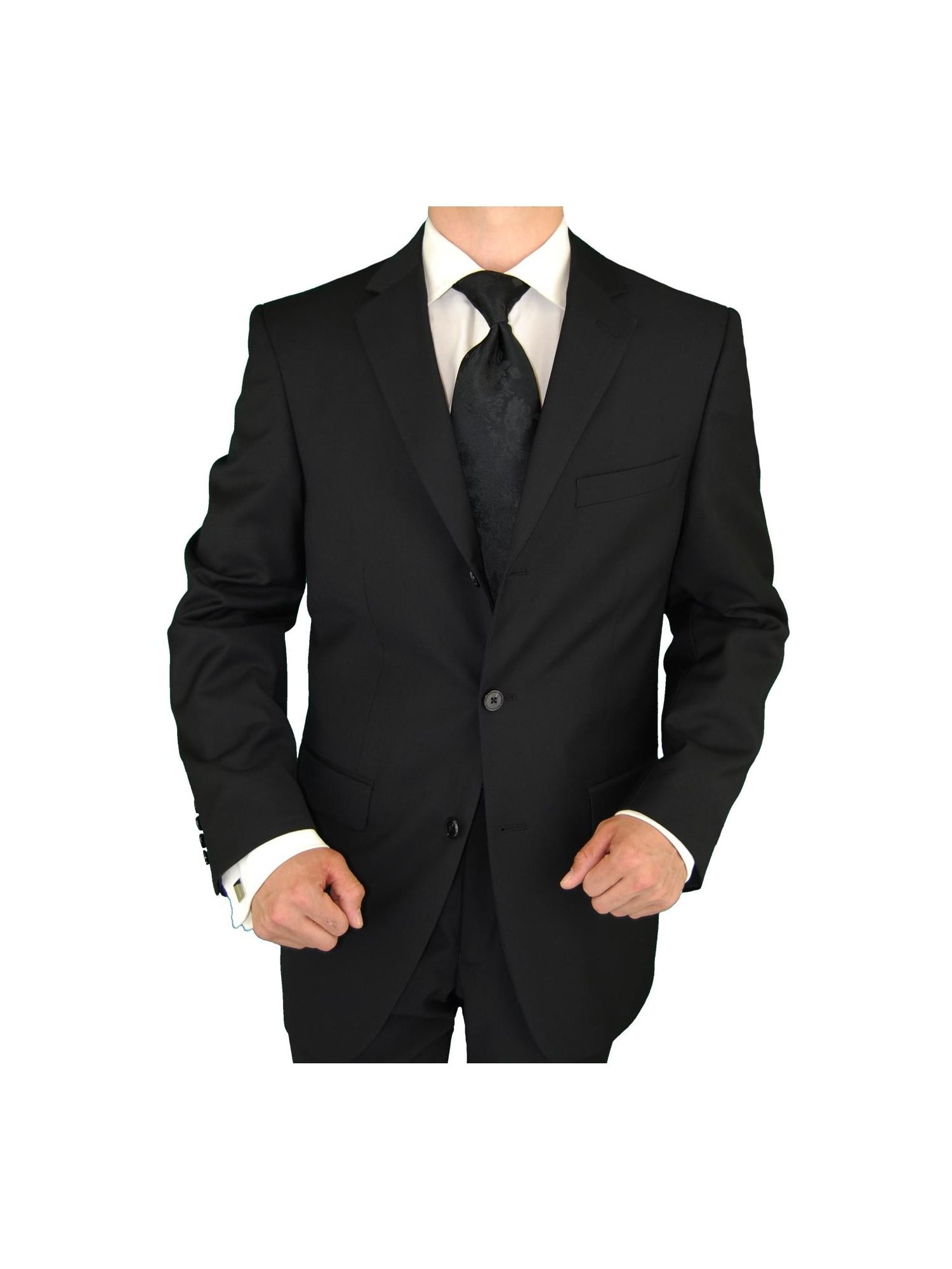 Men's Suit Three Button Jacket Side Vents Pleated Pants
