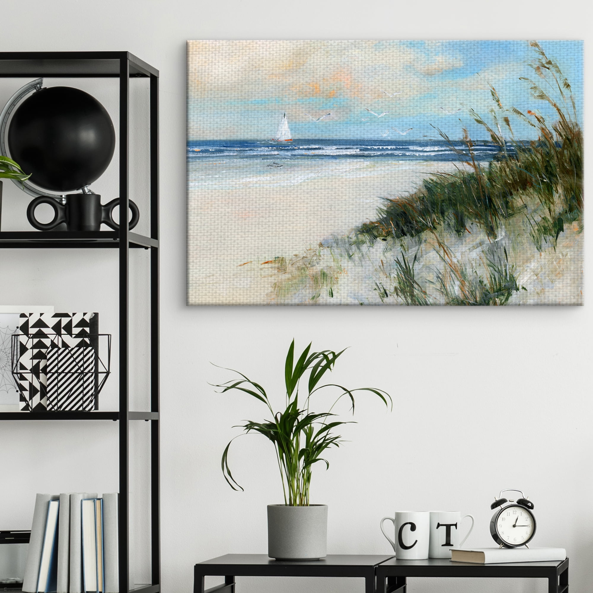 Fine Art Canvas Oak Island Sunrise Beach Sail by Sally Swatland Canvas Art Print